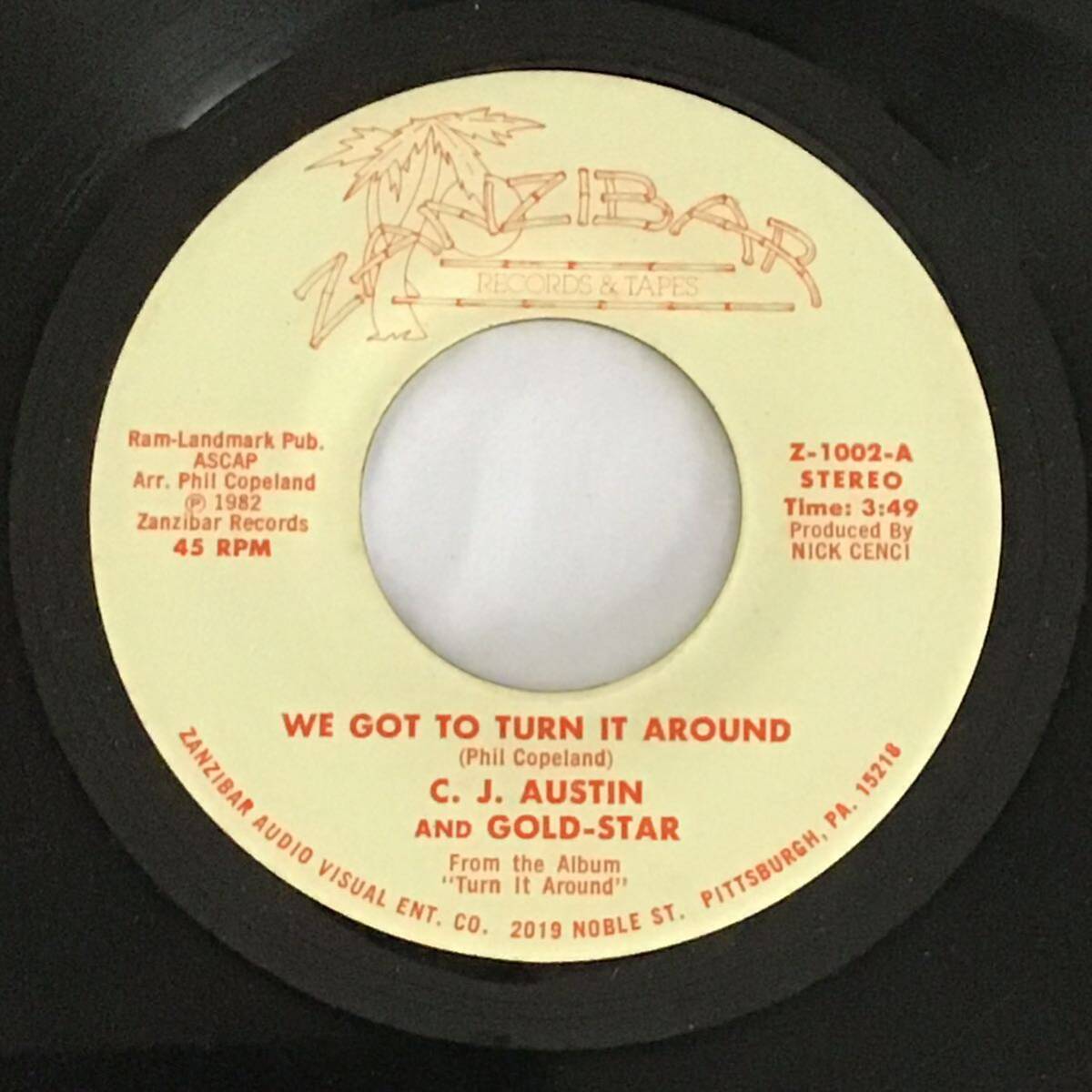 US盤 45 / C.J. AUSTIN AND GOLD-STAR - We Got To Turn It Around/All At Onceの画像1