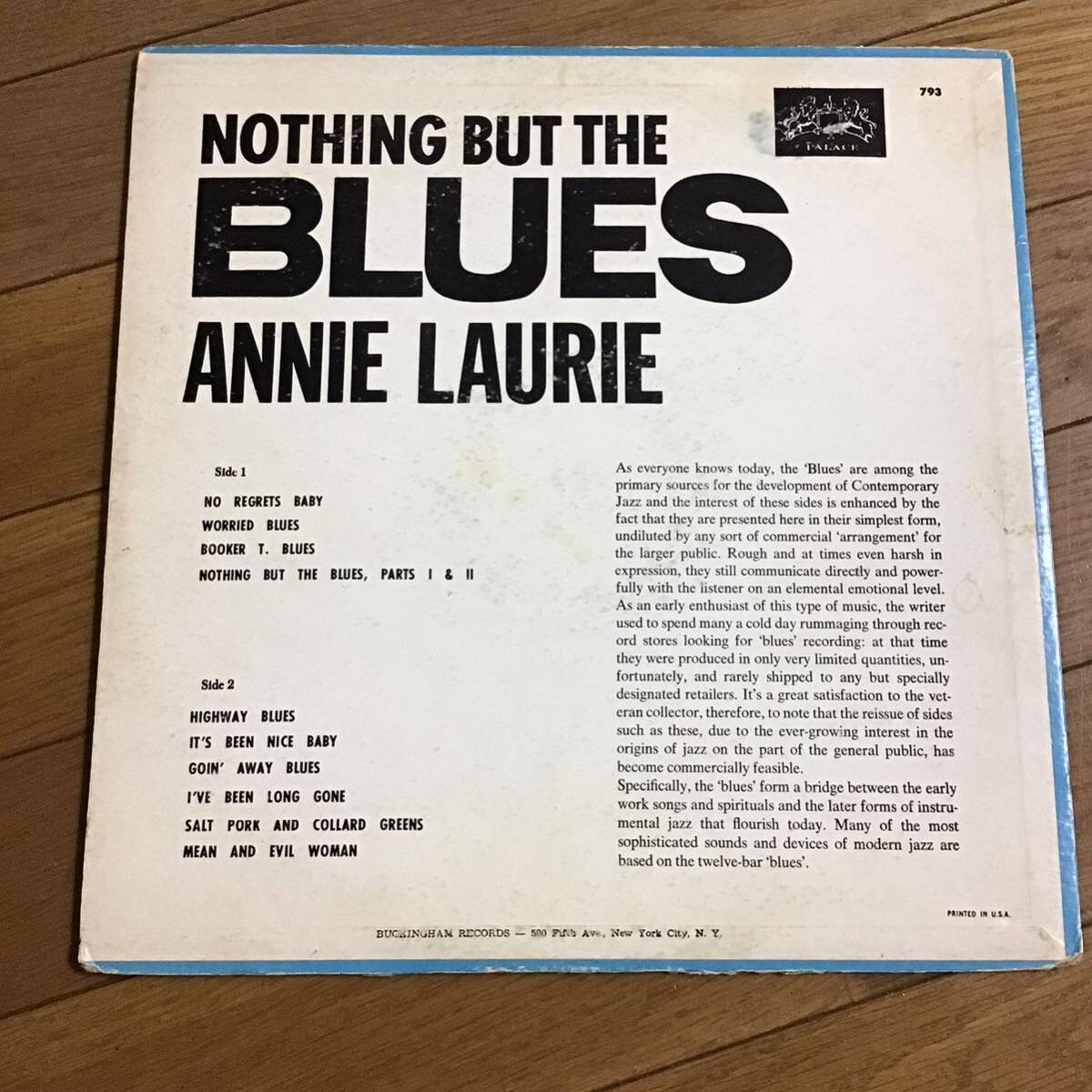 US盤 LP / Annie Laurie Nothing But The Blues_画像2