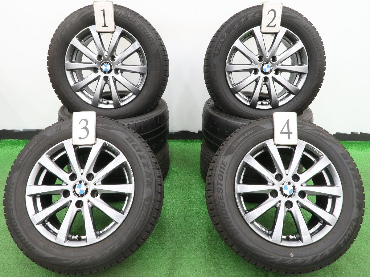 4本 BMW F30 3シリーズ 社外 チームスパルコ 16インチ 7J +30 120 スタッドレス ブリヂストン ブリザック VRX2 2021年 205/60R16 4シリーズ_配送料金は下記をご確認下さい。