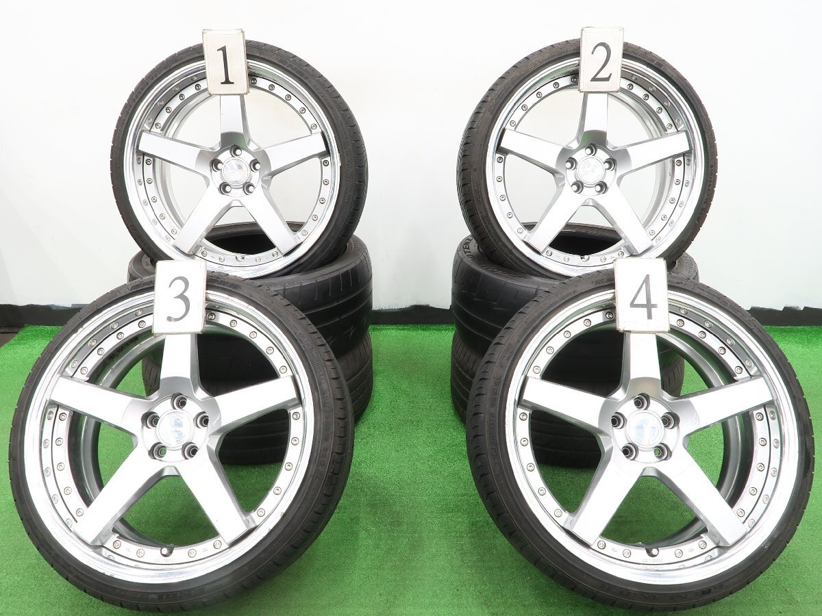 4本 WORK gnosis GR203 19インチ 8.5J +43 +50 5H PCD 100 ラジアル 輸入タイヤ GRENLANDER 215/35R19 ワーク グノーシス プリウス 86 BRZの画像1