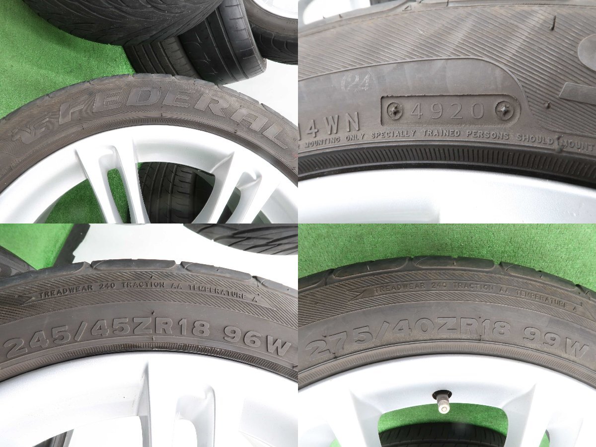 4本 BMW F10 F11 5シリーズ Mスポーツ 純正 18インチ 8J +30 9J +44 5H 120 ラジアル タイヤ 245/45R18 275/40R18 Mスポ 7842651 7842650_画像7