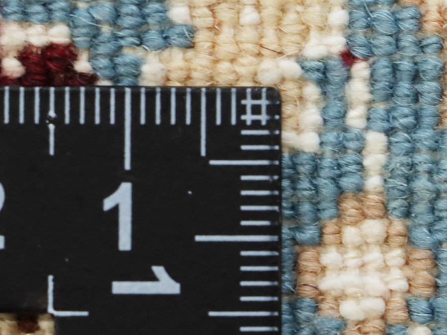 魁◆高級ペルシャ絨毯 本物保証 イラン ナイン産 ウール 手織り 188.5×124㎝ メダリオン 美品_画像10
