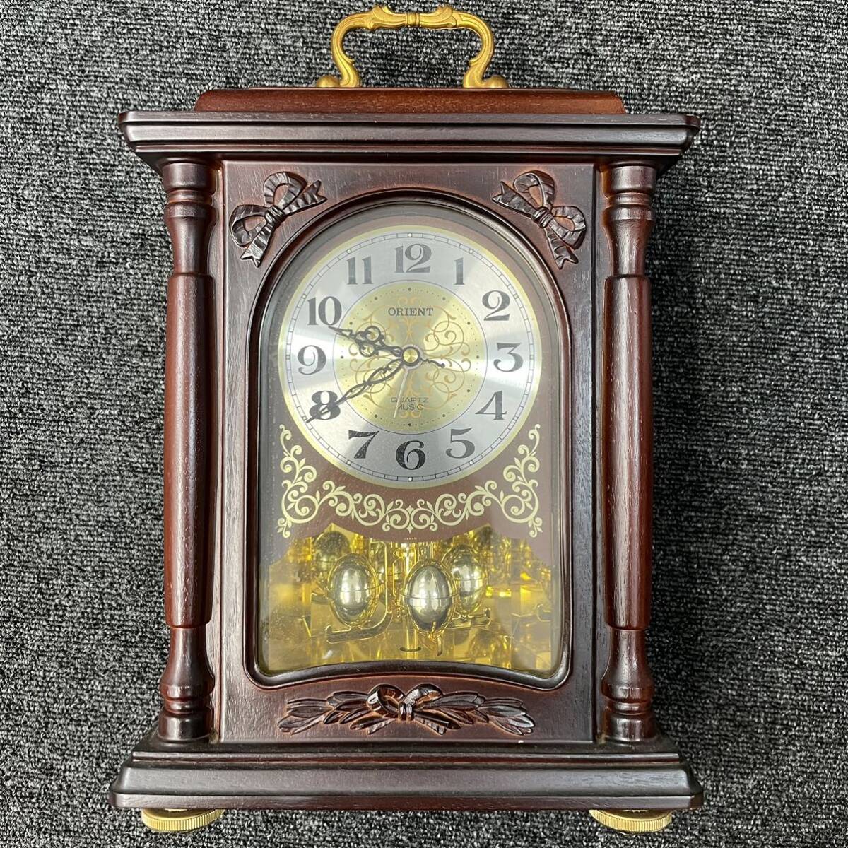 ORIENT オリエント 置時計 アンティーク 昭和レトロ 時計 木製 レトロ クォーツ エリーゼ A4LQ005AZ_画像1