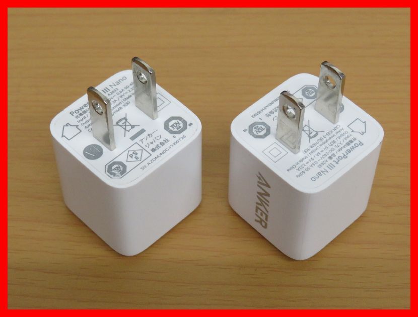 2403★M-1213★ANKER ACアダプター 3個まとめて Power Port III Nano A2633 2個 Power Port III 20W CUBE A2149 1個 中古品_画像4