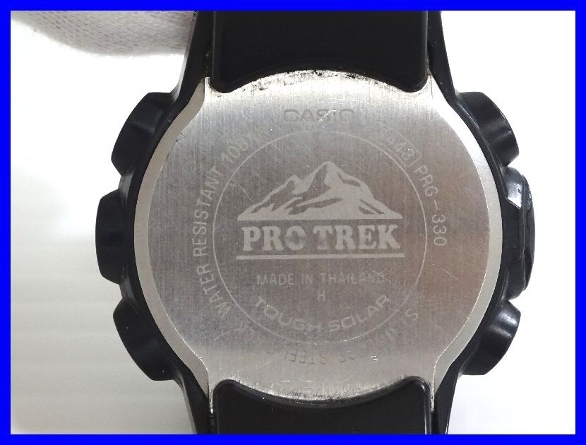 2403★F-1789★CASIO PRO TREK PRG-330 カシオ プロトレック 腕時計 ソーラー ブラック デジタル 方位高度気圧温度計測 中古の画像6