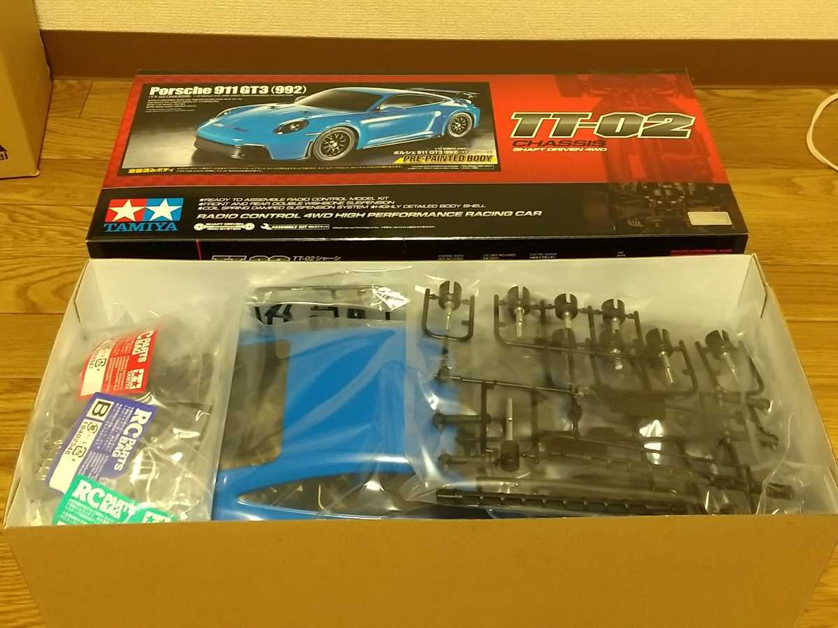 タミヤ TAMIYA ポルシェ 911 GT3 (992) ITEM58712 TT-02 新品 未組立品 ボディー塗装済み品 プラス オプション品_画像2