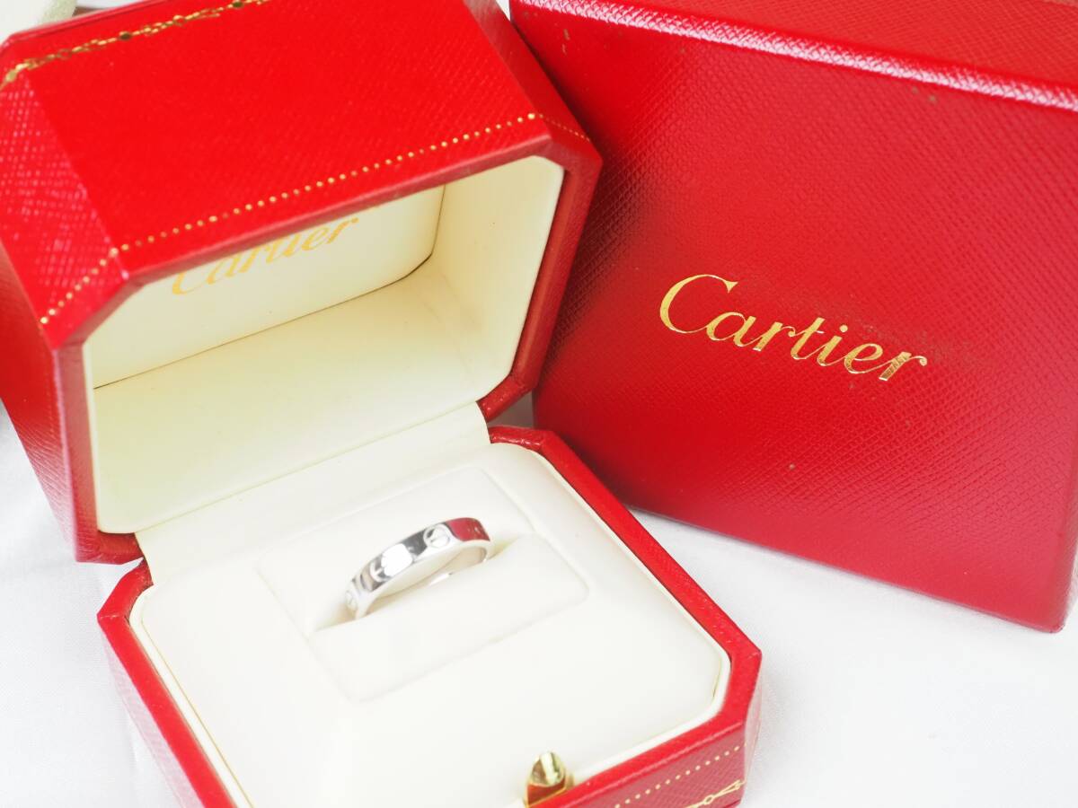 Cartierカルティエ K18WG 750 ホワイトゴールド ミニラブ リング #50/3.65gの画像2