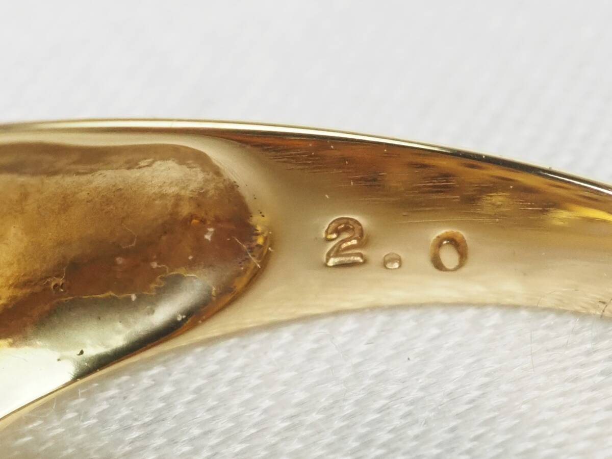 【3590A】K18ゴールド 天然ダイヤモンド 2.0ct/4.6g パヴェ リング 指輪 ♯12の画像9