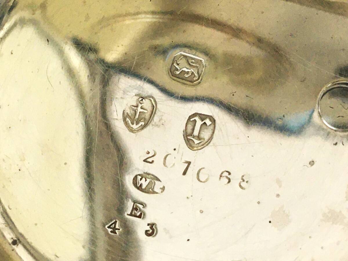 1891年製◆英国バーミンガム THE FARRINGDON REGD 銀無垢STERLING 鍵巻き イギリス懐中時計◆の画像8