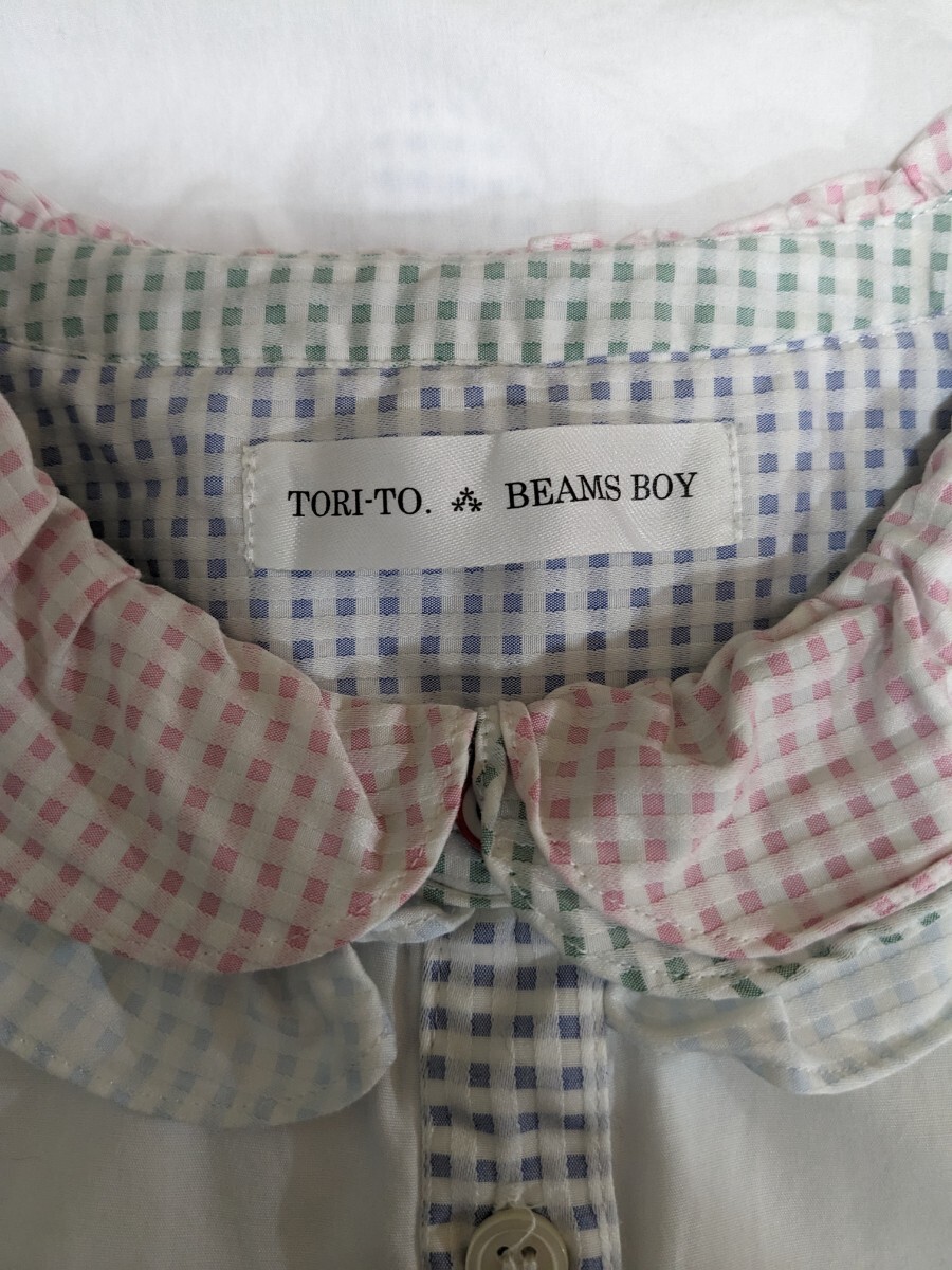 ★送料無料★TORI-TO. BEAMS BOY ビームスボーイ 長袖 シャツ コットンシャツ ブラウス トップス レディース Mサイズ(36)の画像7