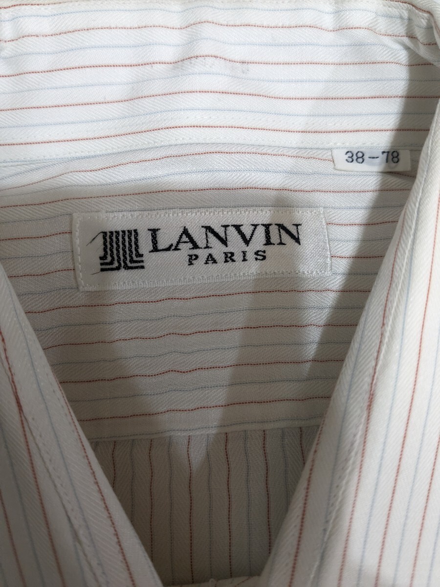 ★送料無料★LANVIN　ランヴァン　長袖　シャツ　ワイシャツ　ストライプ柄　トップス　メンズ　サイズ38-78_画像7