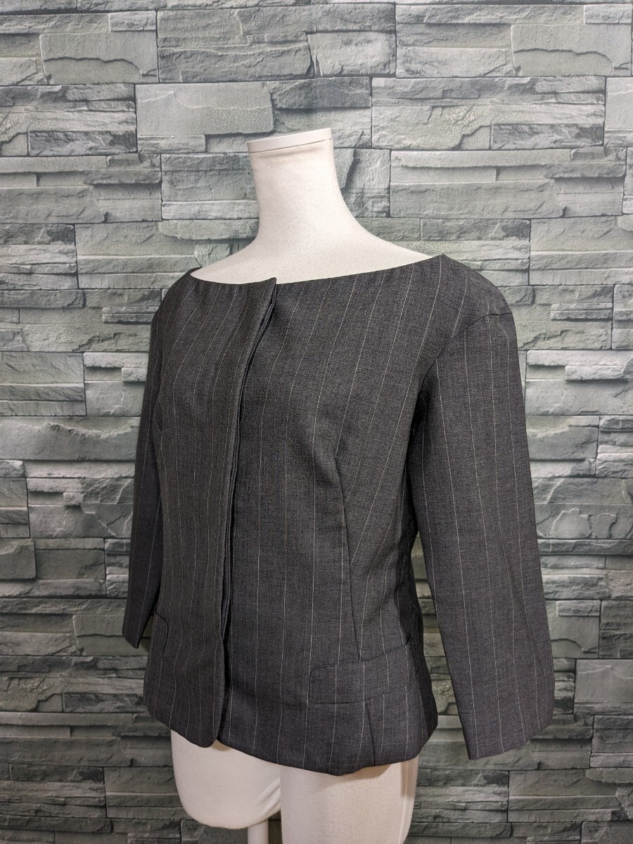 * free shipping *49AV. junko shimada Junko Shimada long sleeve jacket no color jacket tops lady's size 42 made in Japan 