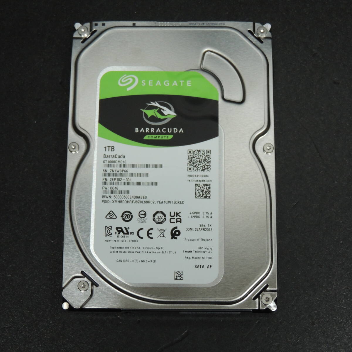 【検品済み/使用430時間】SEAGATE 1TB HDD ST1000DM010 管理:ウ-74_画像1