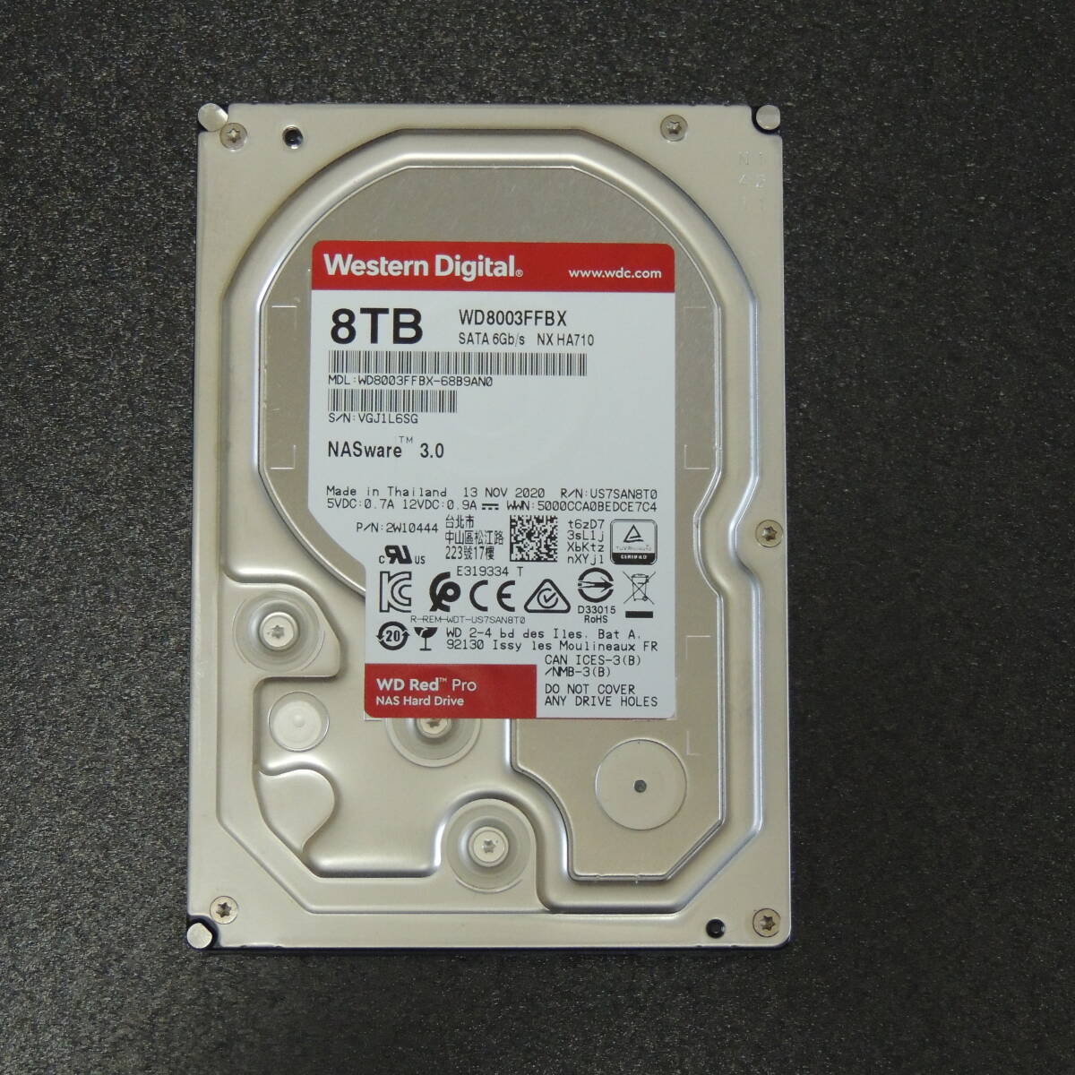 【検品済み/使用3216時間】WD 8TB HDD WD8003FFBX 管理:k-95_画像1