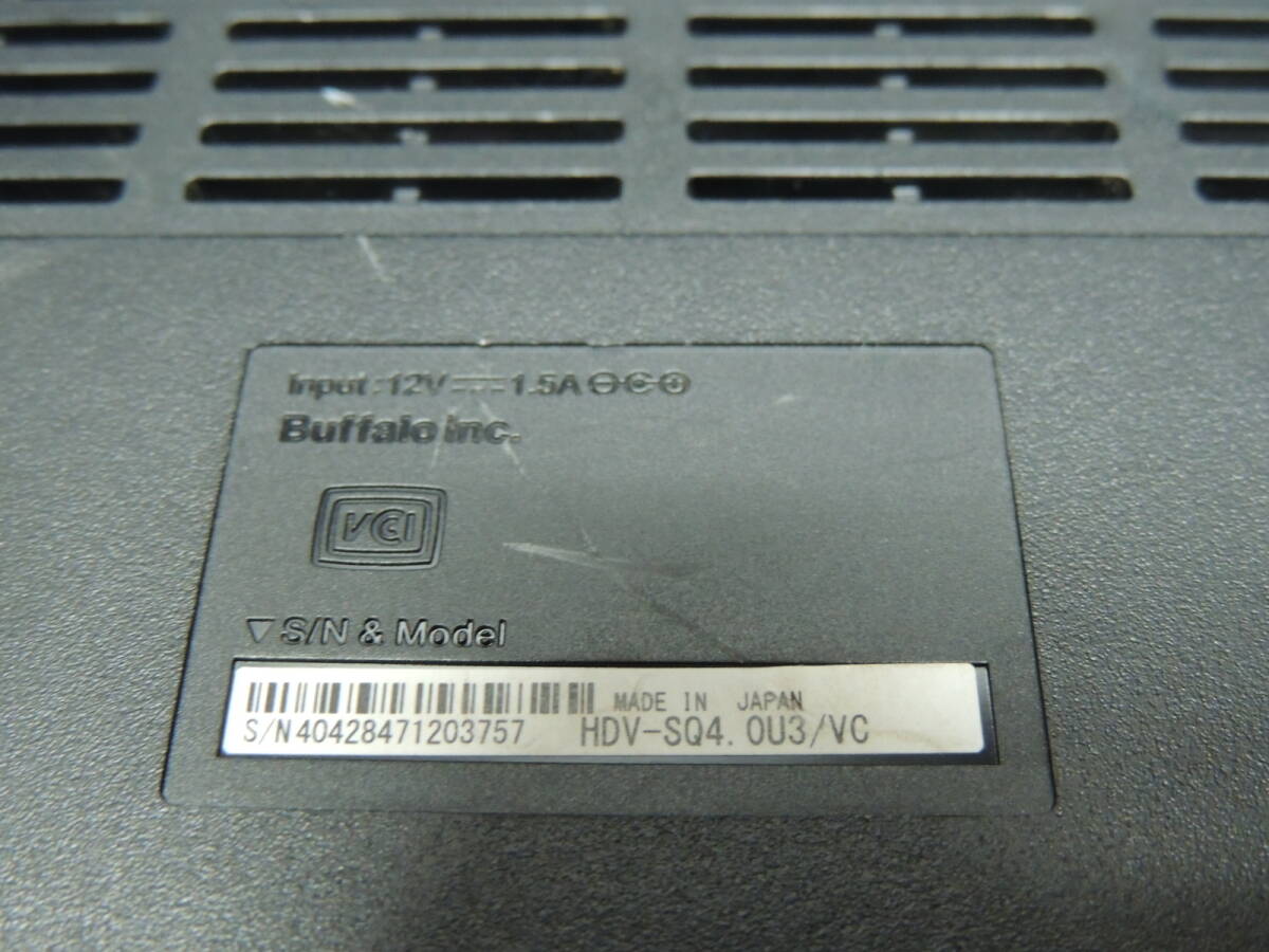 【検品済み】BUFFALO 外付けHDD HDV-SQ4.0U3/VC (使用2521時間) 管理:m-03_画像7