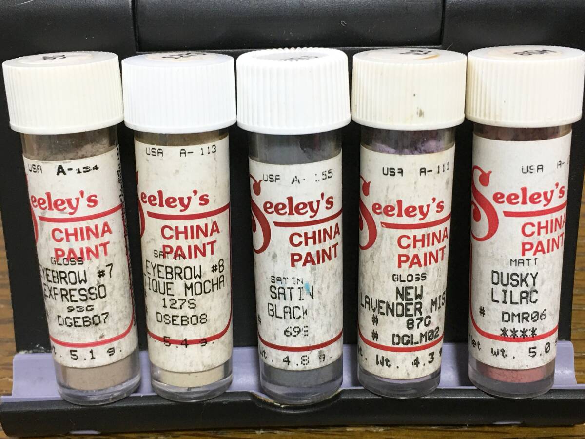 a. 5本 seeley's china paint チャイナペイント ビスクドール 着色 顔料 パウダー チャイナペインティング ポーセリン 陶磁器_画像1