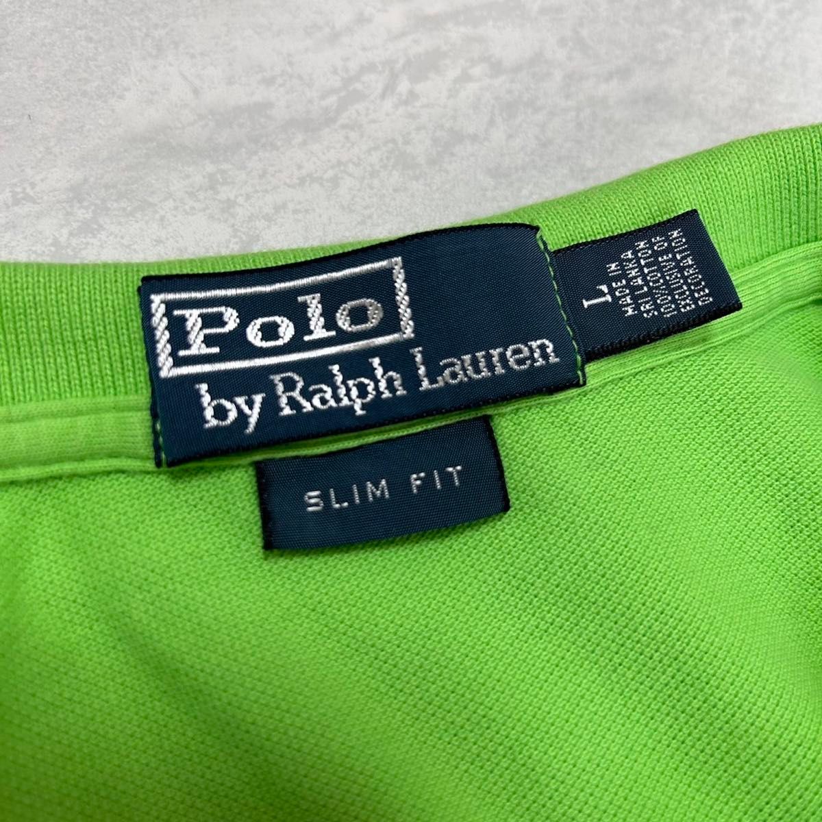 ラルフローレン ポロシャツ Lサイズ 刺繍ロゴ SLIM FIT RALPH LAUREN