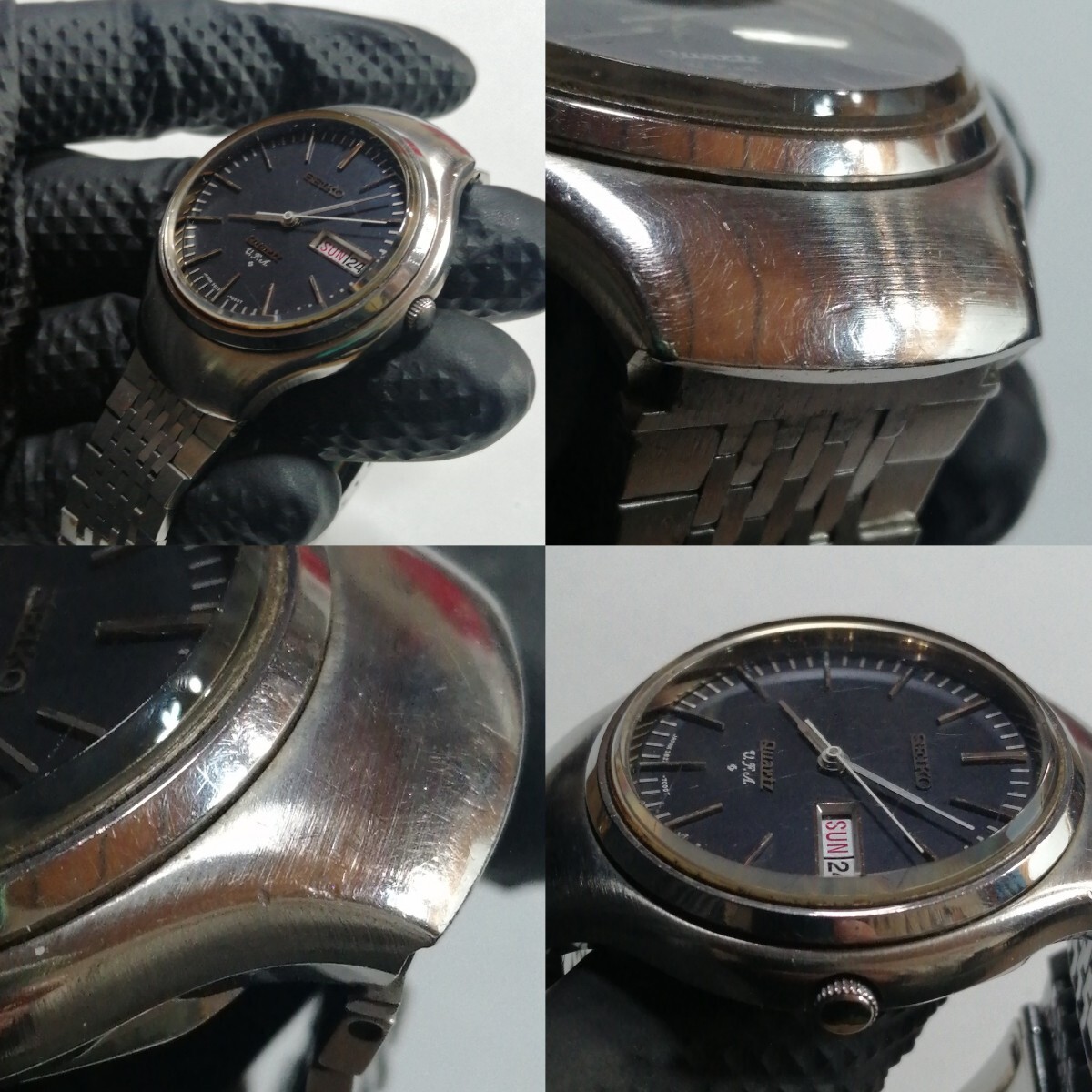 SEIKO quartz U.F.A 腕時計 ジャンク ○ 昭和 時計 セイコー クォーツ初期 部品 パーツ 古い_画像8