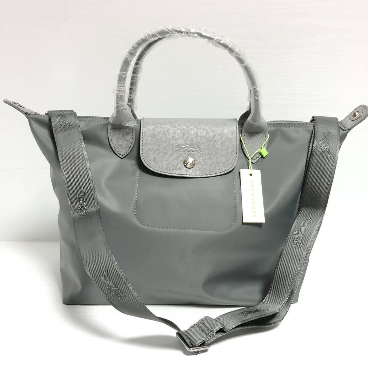 LONGCHAMP/ロンシャン ル・プリアージュ ネオ/NEO トート M グレー トップハンドルバッグ ショルダーバッグ