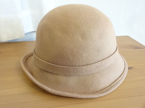 （MIIA）レディース・婦人用　ポーラーハット ベージュ色　サイズ５７cm〜５９cm　キャップ　帽子　ウール　_画像7