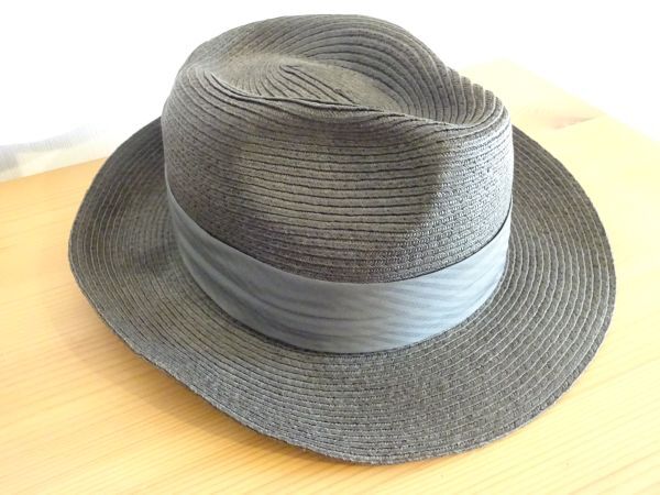 （ナカシマ ）メンズ・紳士　中折れハット　ペーパーハット　黒色帽子　サイズ５７cm〜５９cm　キャップ　帽子_画像10
