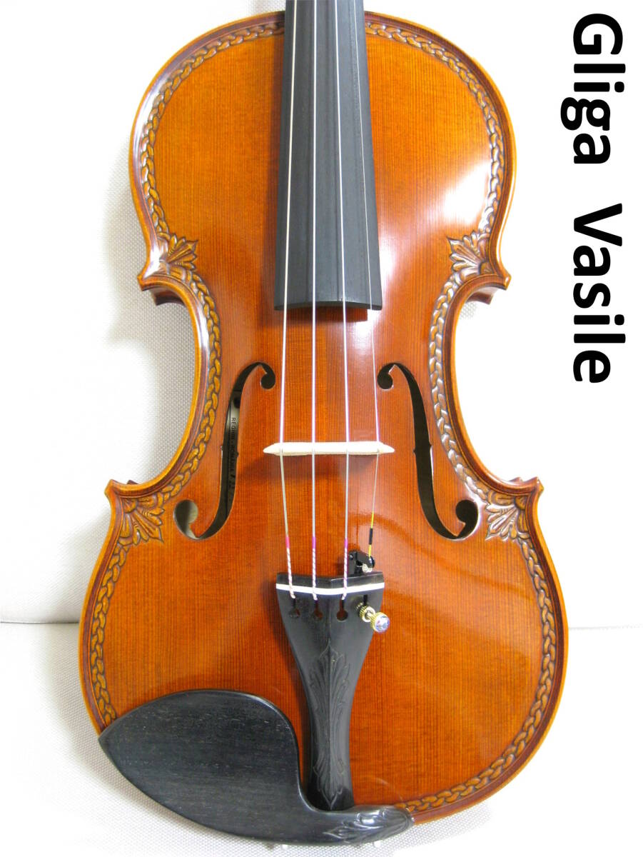 【製作証明書付き】 Gliga Vasile 最上位 装飾バイオリン 4/4 メンテナンス・調整済み_画像1