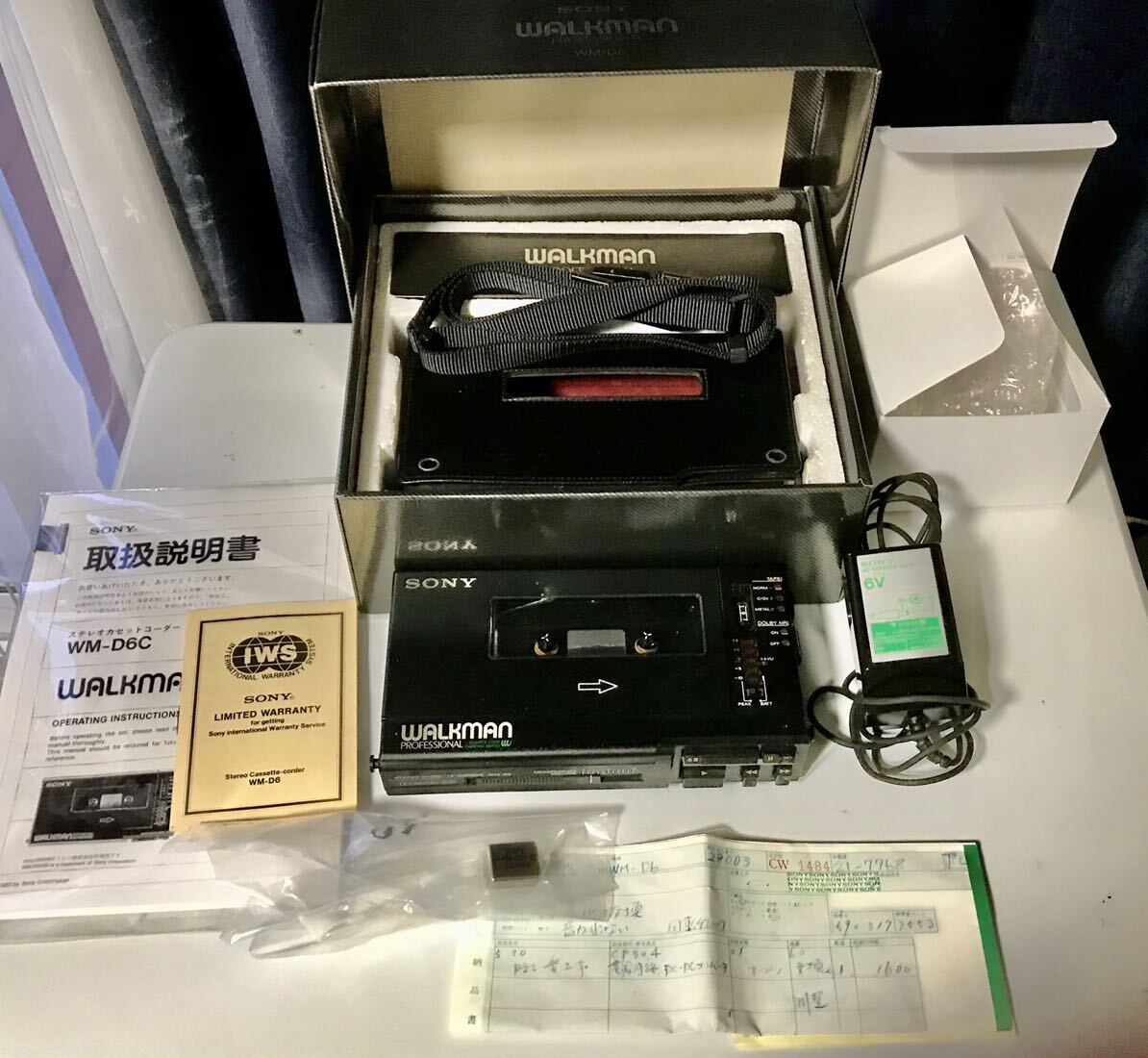 SONY WALKMAN Professional WM-D6C カセットプレーヤー (ジャンク) 、元箱、カバー、ベルト、取説コピー、ACアダプター。の画像7