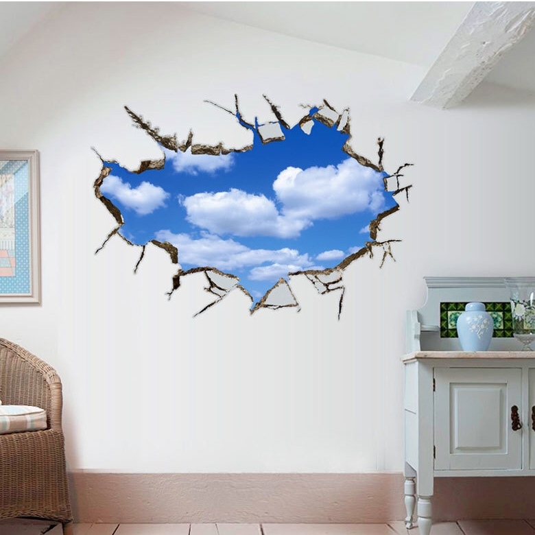 hesperus　ウォールステッカー YB019　3D　空　雲　癒す　DIY 壁紙　インテリアシート　剥がせるシール　送料無料_画像1