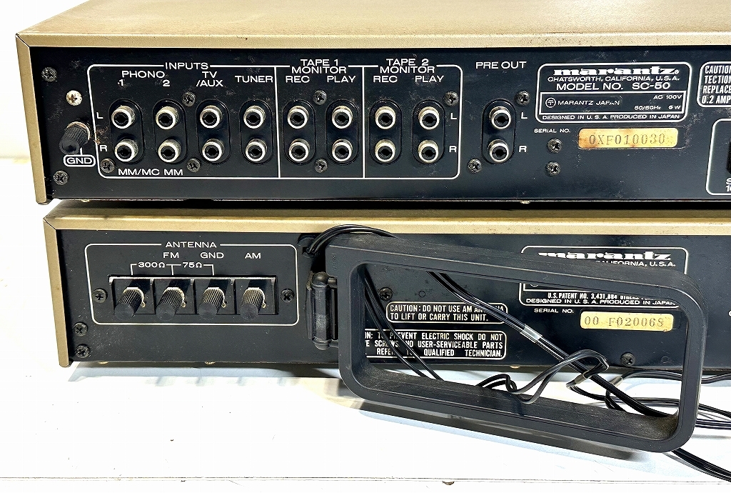 中古オーディオ2点 Marantz(マランツ) ステレオコントロールコンソール SC-50、AM/FMチューナー ST-50、ジャンク扱い_画像6