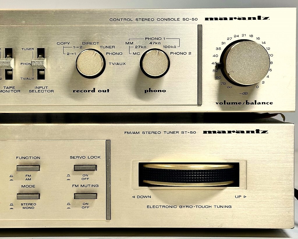 中古オーディオ2点 Marantz(マランツ) ステレオコントロールコンソール SC-50、AM/FMチューナー ST-50、ジャンク扱いの画像3