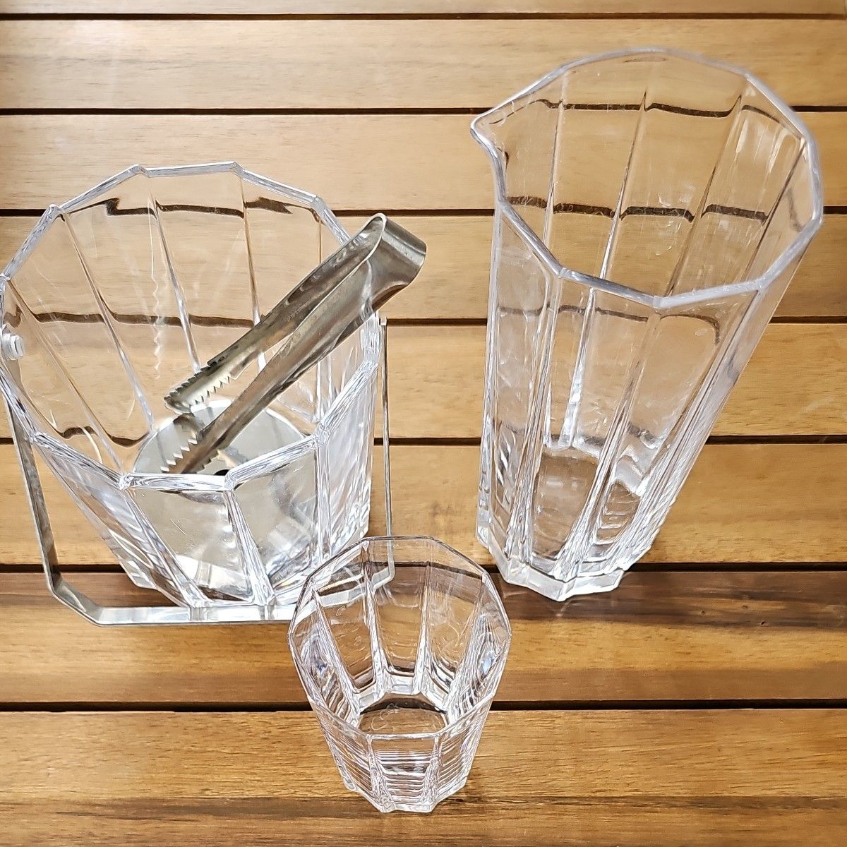 クリスタルガラス 昭和レトロ ガラス グラス タンブラー　水割り　晩酌　ウィスキー　ハイボール　アイスペール　セット