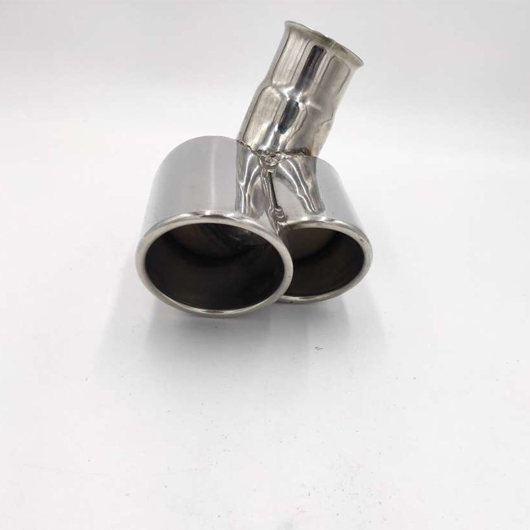  all-purpose muffler cutter silver silver stainless steel downward double slash welding type exhaust chip cheap exhaust system dress up 