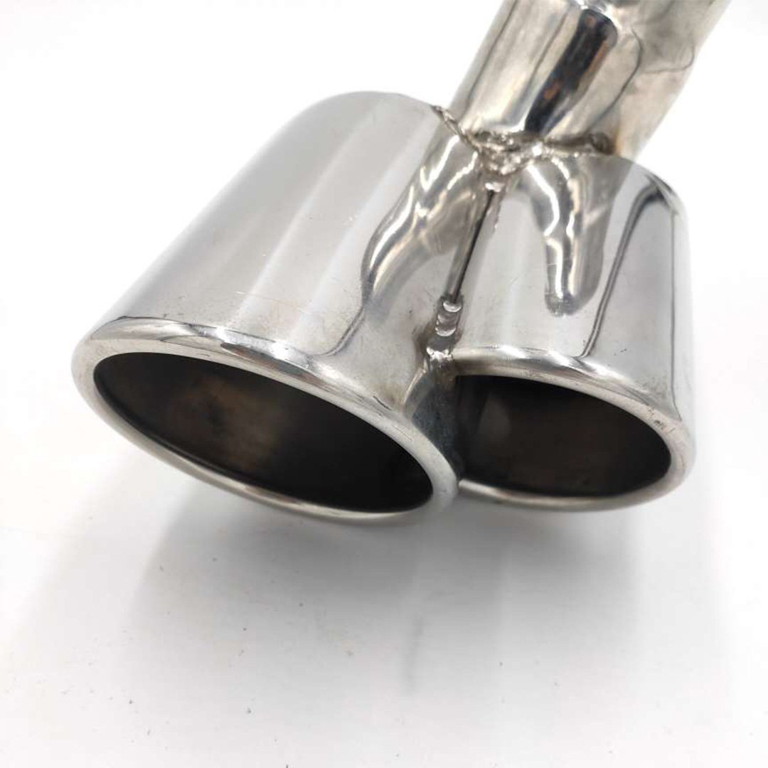  all-purpose muffler cutter silver silver stainless steel downward double slash welding type exhaust chip cheap exhaust system dress up 