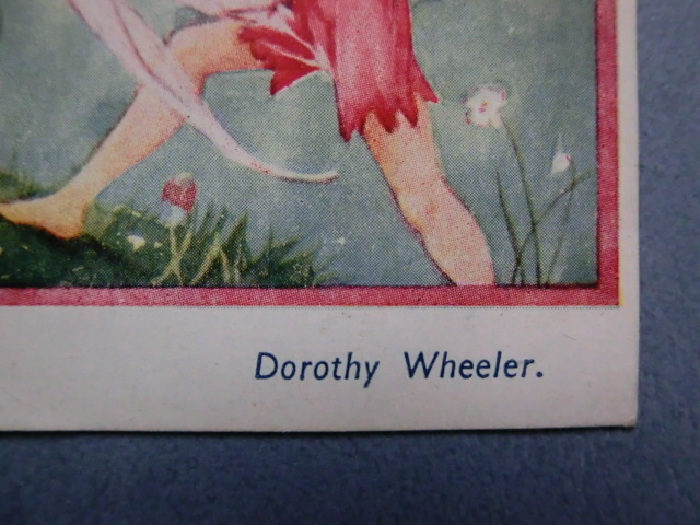 アンティーク 古いポストカード・絵葉書  * 春爛漫 フェアリー月夜の森のブランコ * Dorothy Wheeler英国アーティスト 1945年～   の画像3