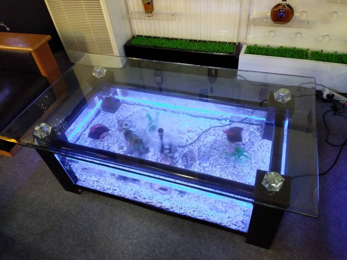 バーズアイ水槽 テーブル型水槽 　水槽 テーブル　大型140cm　LED リモコン　色変更可能_画像9