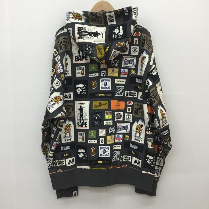 A BATHING APE XL アベイシングエイプ パーカー 長袖 MULTI LABEL RELAXED FIT PULLOVER HOODIE Hooded Sweatshirt Hoodie 10107081_画像2