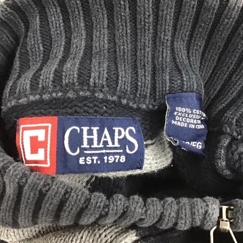 CHAPS XL チャップス ニット、セーター 長袖 ボーダー ハーフジップ コットンニット Knit Sweater 10107636_画像8