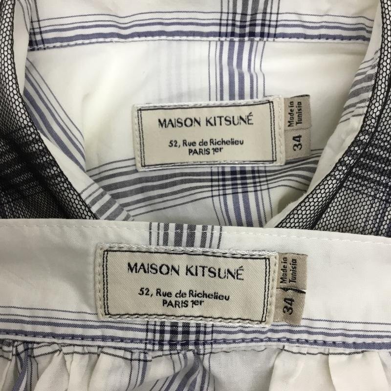 MAISON KITSUNE 34 メゾンキツネ セットアップ セットアップ チェックシャツ 半袖シャツ ミニスカート Set Up Ensemble 10092971_画像8