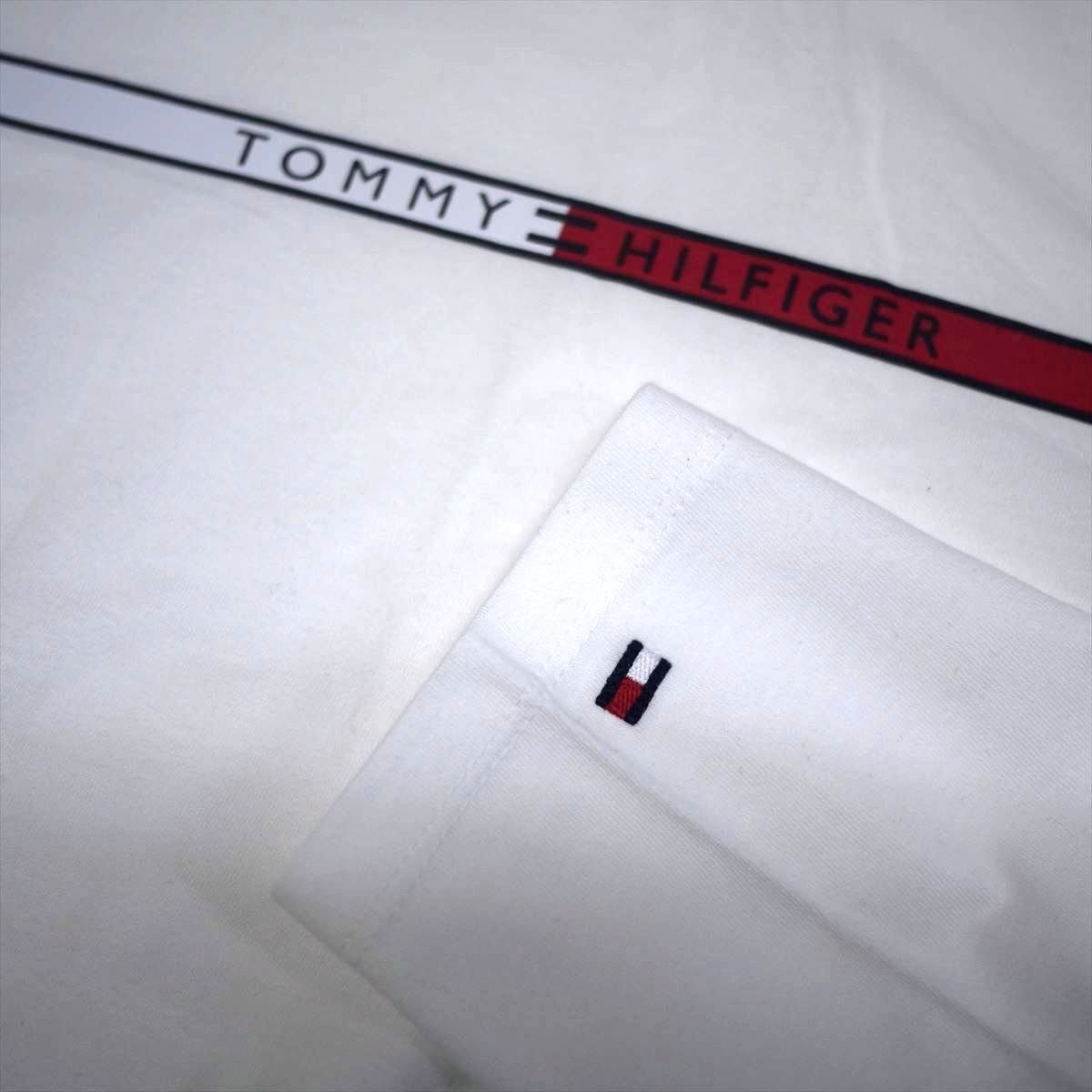 新品 トミーヒルフィガー 刺繍フラッグロゴ 長袖Tシャツ (XL) ホワイト ロンT カットソー TOMMY HILFIGER USAモデル /aa96_画像5