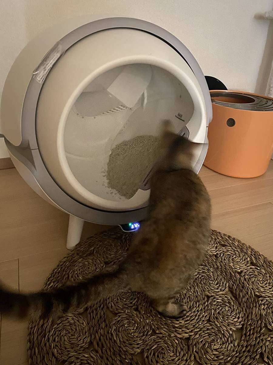 猫 トイレ 自動 猫 自動トイレ 「体重モニター付き・大容量9L・飛散防止・水洗可能」_画像4