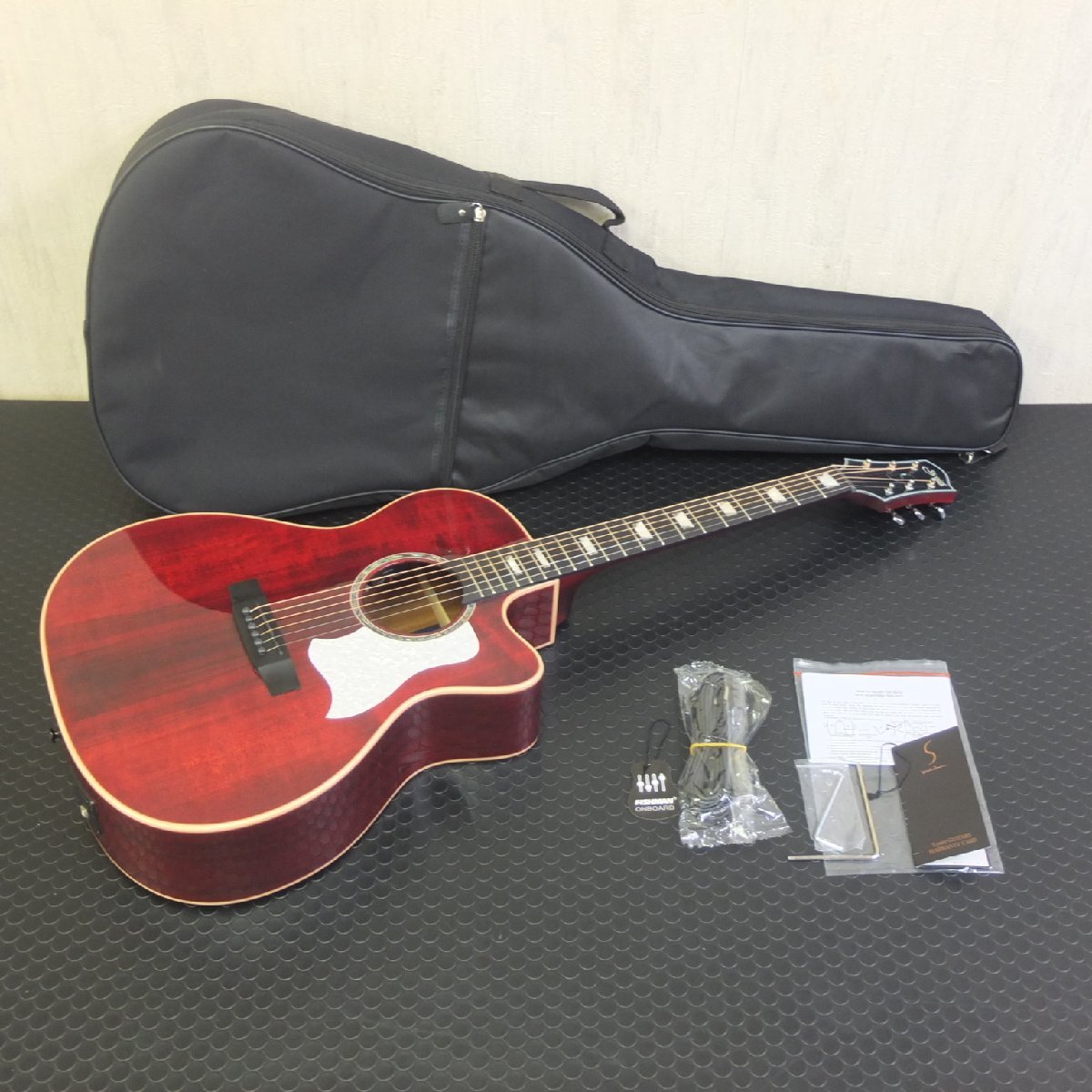 新品未使用品♪ S.Yairi YATK-1400EC/WR ワインレッド Advanced Series アコースティックギター エレアコ ソフトケース付_画像1