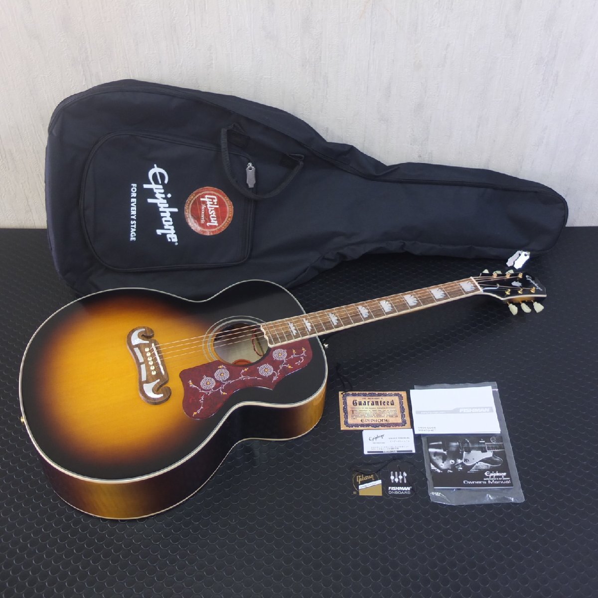 中古美品♪ Epiphone Masterbilt Inspired by Gibson J-200 Aged Vintage Sunburst Gloss アコースティックギター エレアコの画像1