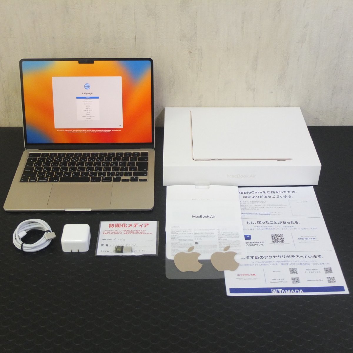 美品 Apple MacBook Air 13.6-inch A2681 MLY23J/A M2、2022 STL/8C CPU/10C GPU/8G/SSD512GB/Ventura 13.5.1 ノートPC_画像1