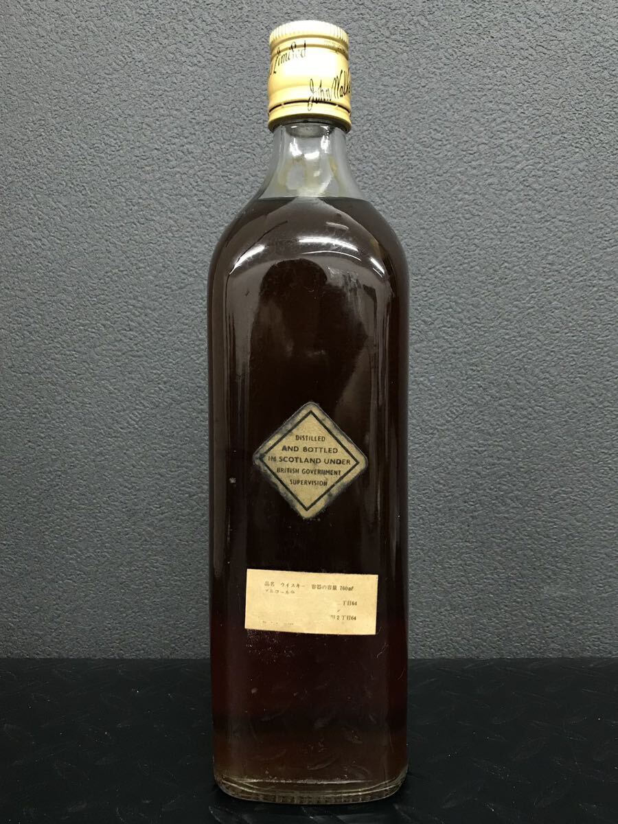 HH49★古酒 ジョニーウォーカー ブラックラベル 金キャップ JOHNNIE WALKER 760ml 43% スコッチウイスキー ラベルがれあり 【未開栓】 _画像2