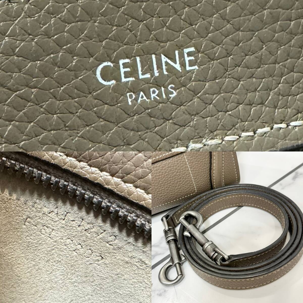 33506 新ロゴ　CELINE　セリーヌ　ラゲージ　ナノショッパー　スリ