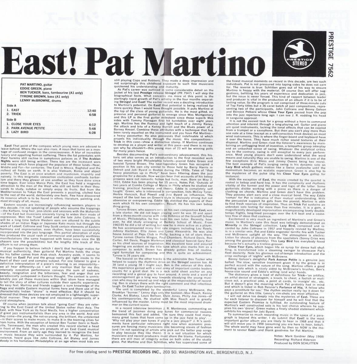 パット・マルティーノ イースト　　Pat Martino East_画像9