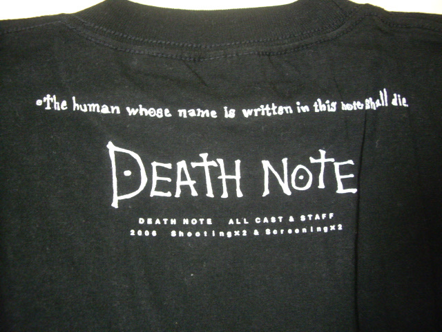 C091●DEATH NOTE（デスノート）エキストラスタッフ用配布Tシャツ Sサイズ 未使用品、非売品の画像2