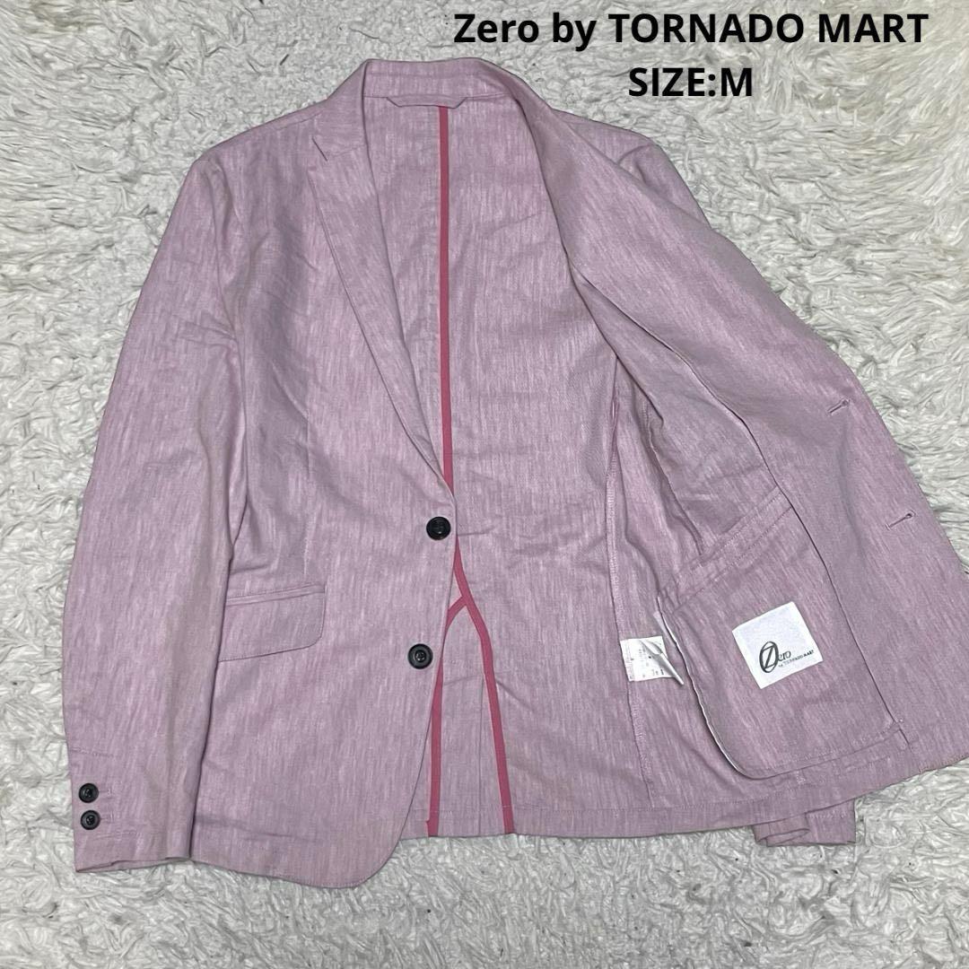 春夏素材 リネン混 Zero by TORNADO MART トルネードマート リネデランアンコンジャケット 軽量 ビジカジ サイズM 爽やかなピンク_画像1