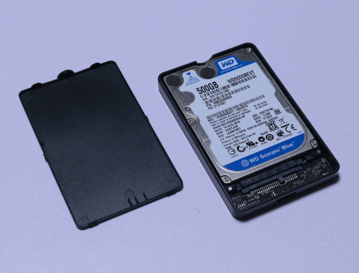 【送料無料】 USB3.0 外付けHDD TOSHIBA 500GB 使用時間 4384時間 正常動作 新品ケース フォーマット済:NTFS /98_装着イメージです