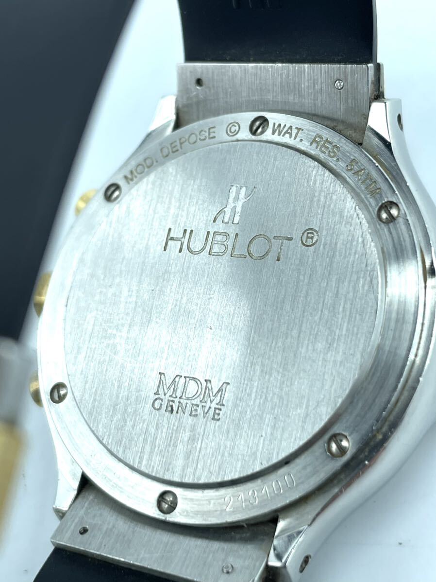 ☆外観美品☆ HUBLOT ウブロ　MDM クラシック　クロノグラフ 金製YGベゼル　メンズ　クォーツ_画像8